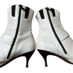 Donald Pliner Leather Mid Calf Pointed Toe Boots, Ivory White Size 9.5 Photo 6