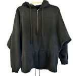 THE BODY CO WOMEN'S 1/2 ZIP LONG SLEEVE HOODED SWEATSHIRT Dark Gray MEDIUM M Photo 0