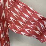 Roberta Roller Rabbit Pink White Ikat Top Shirt Size S Cotton V-Neck 3/4 Sleeve Photo 2