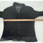 Silkland Velvet Jacket Top Womens 12 Black Lace Beads Party Whimsigoth Vtg Photo 6