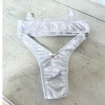 Heart of Sun Eyelet Bikini Top & Low Rise Bikini Bottom Swimset Set White S Photo 6