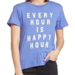 Wildfox  Always Happy Keke Every Hour is Happy Hour Blue Purple Tee Photo 0