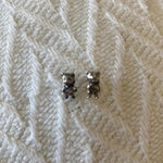 None Sterling silver Little mice earrings holding cheese studs Photo 3