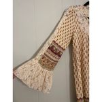 Velzera  Boho Lace Detail Bell Cuff Tie Top Mini Dress Small Cottagecore Festival Photo 3