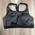 NWT size Large fits 38B/38C Supportive Padding, Grey and black sports bra Photo 2