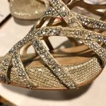 INC Sharee 2 Rhinestone Strappy Caged Heels Champagne Gold 9 Photo 10