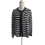 J CREW Knit Navy Blue White Striped Cardigan Size XXL Photo 4