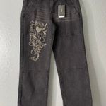 Emmiol Washed Heart Pattern Cargo Jeans, Faded Black, L Black Size 34 Photo 0