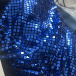 ZARA  Sparkly Blue Draped Spaghetti Strap Mini Dress Size small Blogger Photo 9