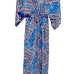 Aakaa KIMONO BOHO FLORAL PRINT EMPIRE WAIST TASSEL TIE DUSTER M Photo 0