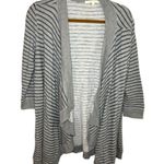 Soft Joie Knit Heathered Gray Striped Cardigan Sweater Size M Photo 0