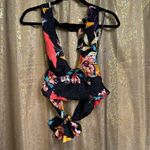 Free People Seraphina Cropped Halter Top Black Tropical Combo Small NWOT Photo 1