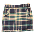 Tommy Hilfiger  Plaid‎ Skirt A-Line Pockets Career Casual Green Blue Size 10 FLAW Photo 0