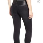 Current/Elliott The Fused High-Waist Stiletto Jeans Faux-Leather Black Size 25 Photo 7