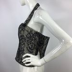 Bebe  Beaded Lace Corset Bustier Top L Photo 8