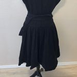 Norma Kamali  black half button down collared shirt sleeve midi fit n flare dress Photo 7