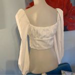 Princess Polly  Women's 'ARIAH' White GINGHAM LONG SLEEVE Crop  TOP Sz 4 S Small Photo 7
