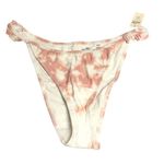 Aerie Bikini Bottom Cheekiest Ruffle Straps High Cut Tie Dye Pink White L Photo 0