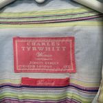 Charles‎ Tyrwhitt Tailored Multicolor Stripe 100% Cotton Dress Shirt Women Large Green Photo 2