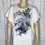 L.A. Blues NWT Size 4X White - Butterfly Graphic Print Knit Top Shirt Photo 0