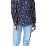 st. john's bay St John Bay Blue Women Floral Button Down Blouse Size 1X Photo 8