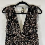 Soiéblu Soieblu Womens Black Gold Floral Sleeveless Pullover Maxi Dress Size‎ Large Photo 4