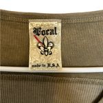 Vocal  green long sleeve embellished shirt size large Photo 2