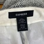 EXPRESS Wool Blend Gray & White Chevron Dress Pants Trousers Cuffed Lined 9/10 Photo 5