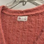 SO  pink v-neck button down fuzzy cardigan Photo 4