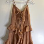Free People  So Breathless ruffle long top size XS Tuscany pink New Photo 5