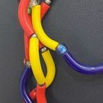 Vintage Curve Tube Glass Multi Strand Colorful Glass Bead 22” Beaded Necklace Photo 10