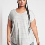 Athleta Short Sleeve Cloudlight Stratus Striped Tee in Grey and White Stripe Photo 3