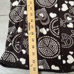 Old Navy Vtg Brown Peace Sign Heart Print Fleece Zip Jacket Women’s M Y2K 2000s Photo 4