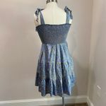 XIRENA Lori Floral Lightweight Smocked Mini Dress Size M Blue Photo 7