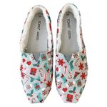 Toms  Shoes Alpargata Deck the Halls Faux Fur Lined Flats Women Size 9 Christmas Photo 1