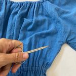 Vintage Southwest Navajo embroidered off shoulder cotton peasant sleeve … Blue Size undefined Photo 10