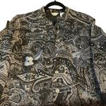 Laura Ashley Vintage  Woman Metallic Embroidered Paisley Jacquard Jacket 1X Boho Photo 3