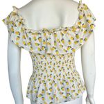 Soho Girls Yellow and Green Peplum Blouse with Cap Sleeves Photo 2