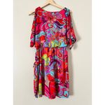 Trina Turk  Women's Tropical Mini Dress Belted Small Kimono Sleeve Resort Color Photo 2