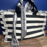 CLR by Claudette Sally Striped Tote Bag *Used (Black & White) Black Photo 1