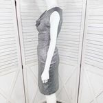 Vince Camuto Vince‎ Camuto Metallic Shimmer Drape Neck Sleeveless Sheath Dress Silver 2 Photo 1