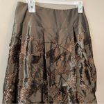 Per Se 100% Silk Brown Sequin Aline Skirt Embellished Metallic Photo 1