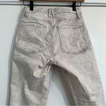 Good American  Good Straight women’s 25 white metallic snake skin jeans FLAWS Photo 7