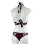 Veronica Pagan Red Burgundy Mesh Halter Bandeau Two Piece Bikini Set Swimwear L Size L Photo 1