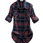Amazon Long Sleeve Plaid Button Down Shirt Flannel Small Multicolor Roll Tab Photo 1