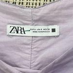 ZARA  purple ruffle puff sleeve crop top with side zipper Photo 5