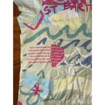 So Blue Sigrid Olsen Saint Barths Graphic Print Tunic Top Tee Shirt Women Size L Yellow Size L Photo 1