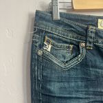 MEK Denim Mazatlan Boot Cut Buckle Flap Pocket Denim Jeans 27x34 Distressed Blue Size 27 Photo 3