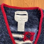 Christopher & Banks  Hand Embroidered USA Patriotic Flag Sweater Vest Women Small Photo 3