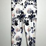 Marika White Floral Patterned Leggings Size L Photo 0